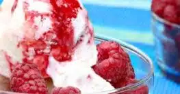 Joghurt - Eis mit Himbeeren