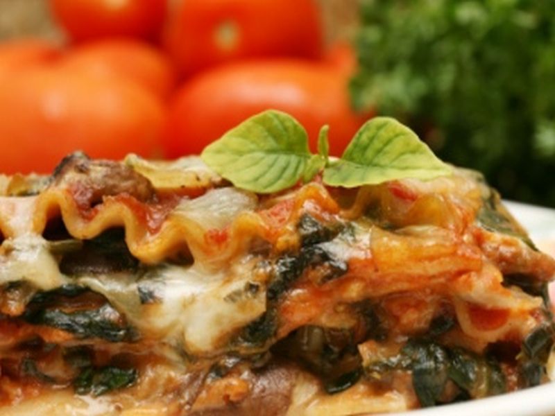 Champignon-Spinat-Lasagne